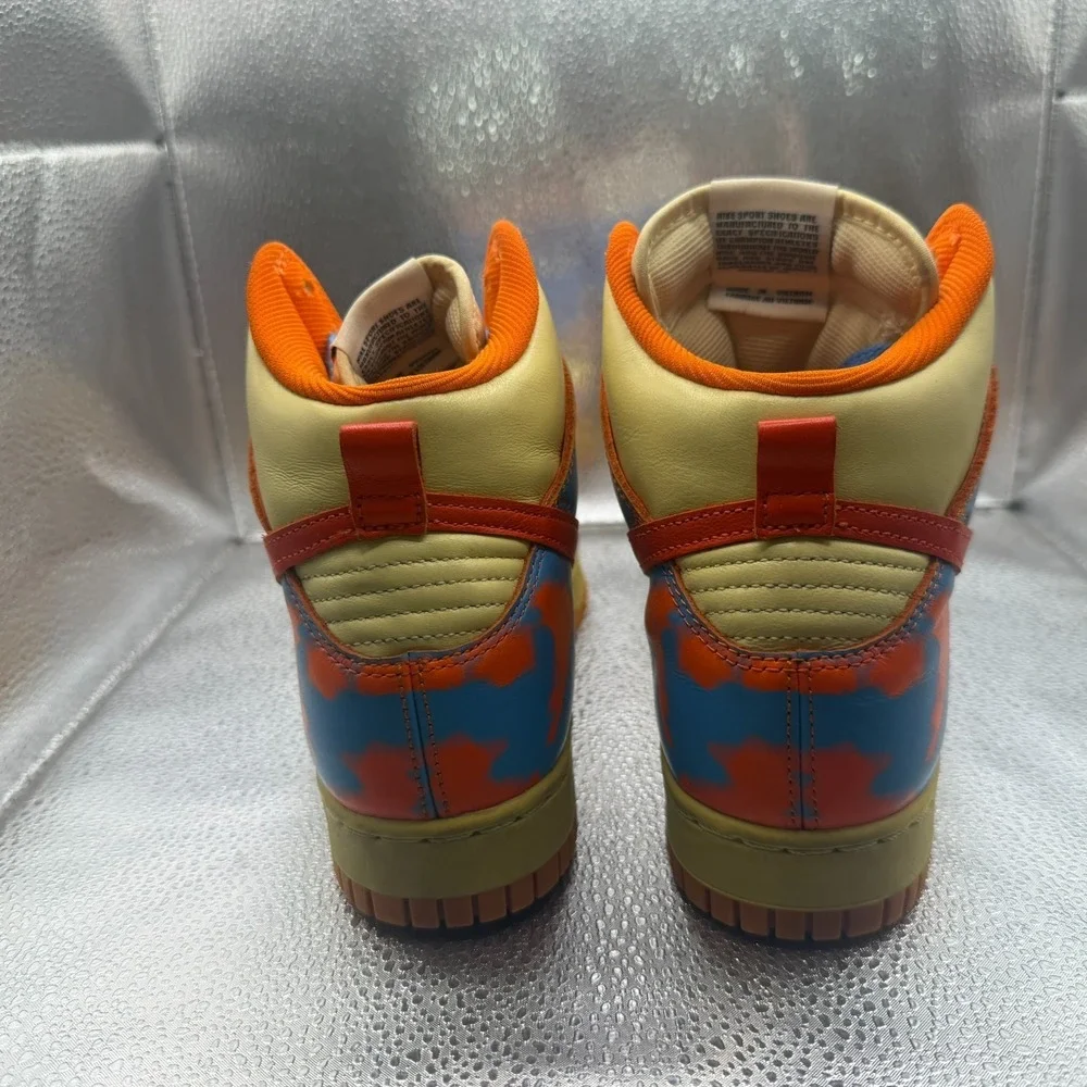 Size 7 Nike Dunk  High 1985 SP Safety Orange Acid Wash Mens Shoes DD9404-800 - Picture 6 of 9